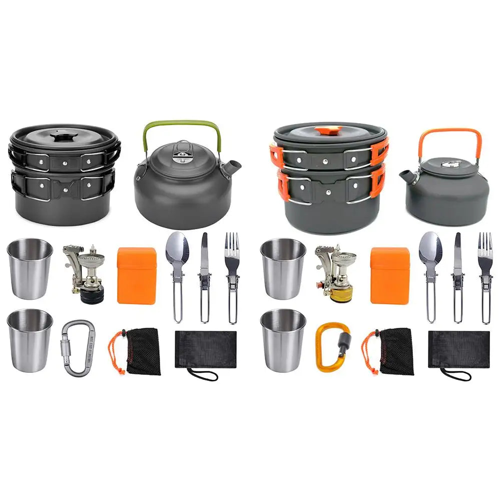Camping Cookware Kit Outdoor Aluminum Cooking Set