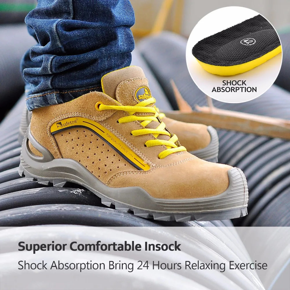 SAFETOE Mens Safety Shoes Breathable Sports With Steel