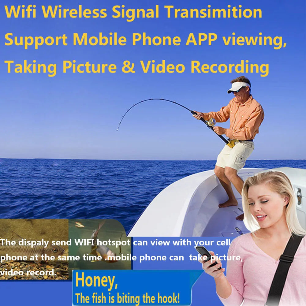 HD Wifi Wireless Underwater Fishing Camera Video Recording For IOS Android APP Supports Video Record and Take Photo 1000TVL
