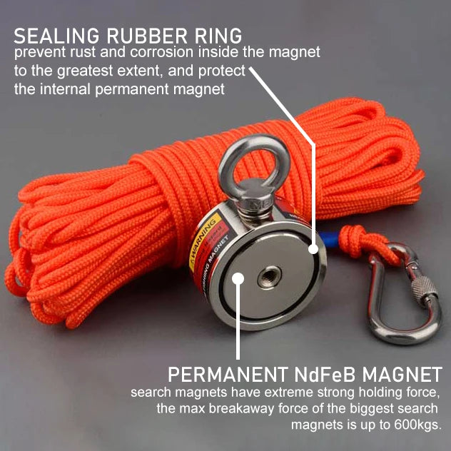 120KGX2 Two Sided Pull Force Fishing Salvage Magnets