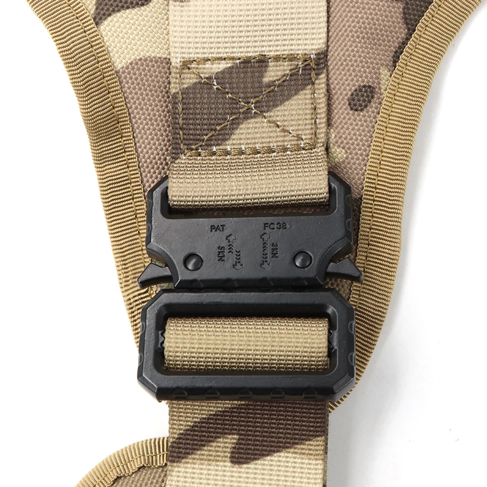 Military Large Dog Harness Collar Leash Bags Patches