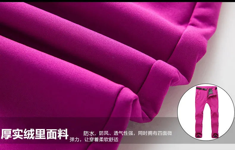 New Warm Winter Men Soft Shell Pants Travel Waterproof Outdoor