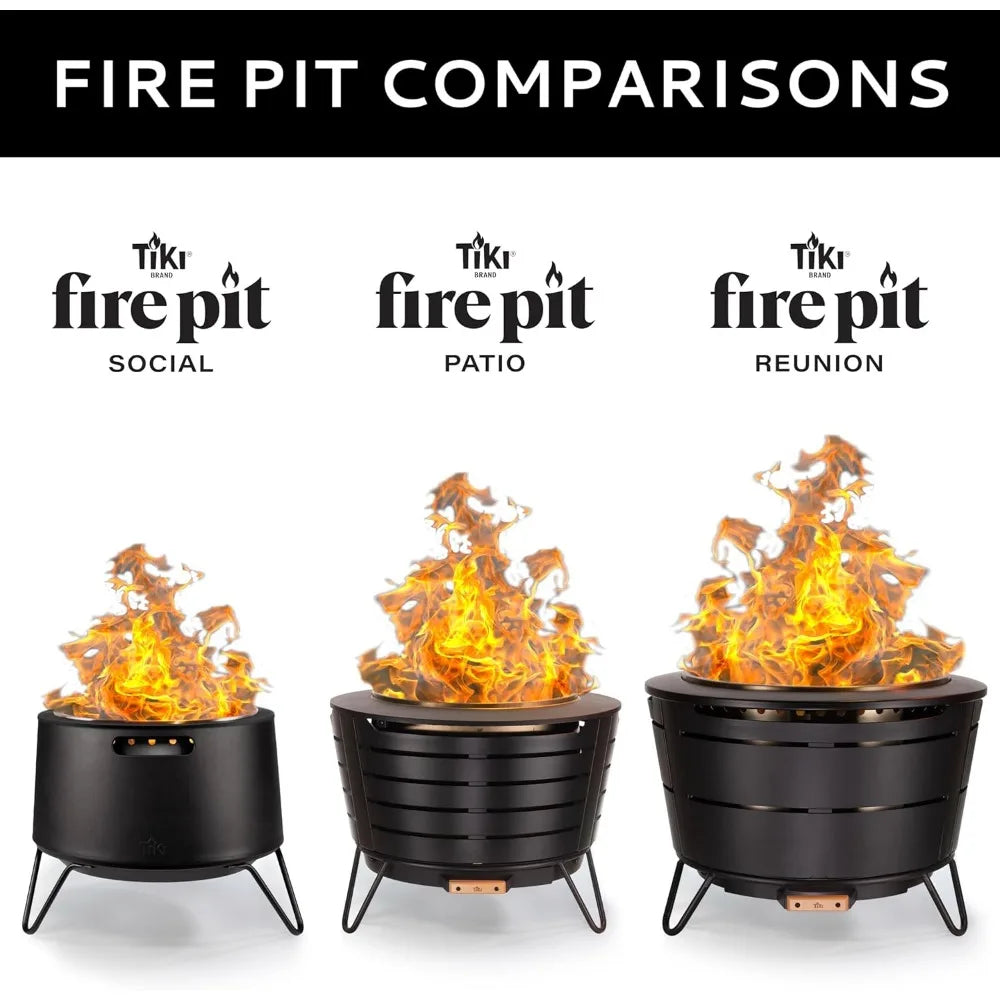 20 Inch Social Fire Pit, Wood Burning Outdoor Fire Pit