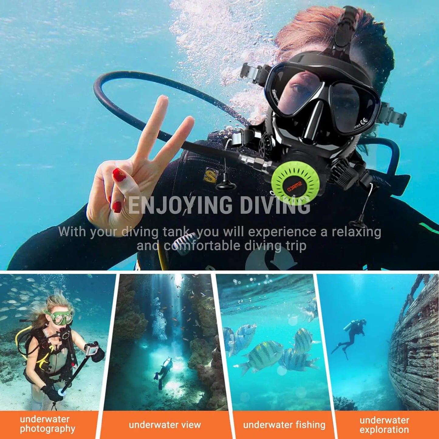 Full Face Dive Mask Support Diving Snorkeling, Full Face Snorkel Mask