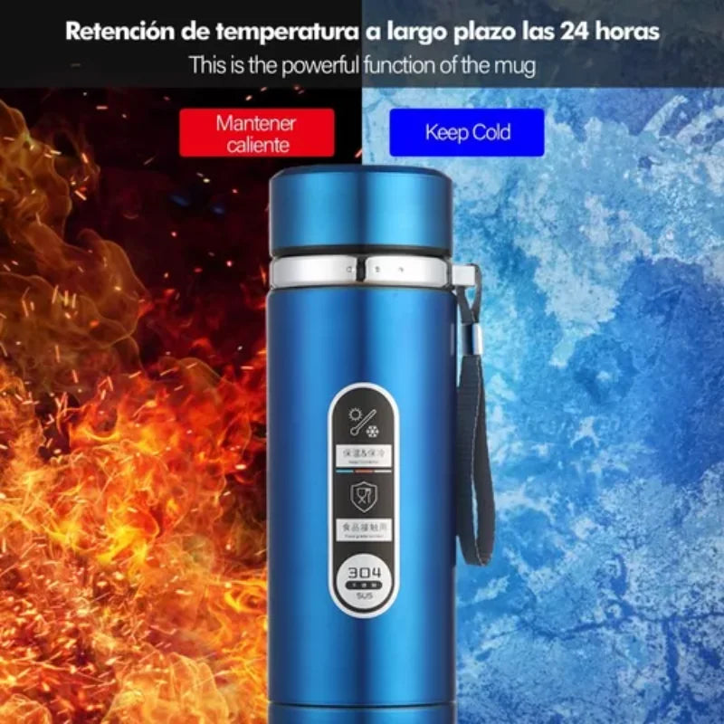 Intelligent stainless steel digital thermos bottle
