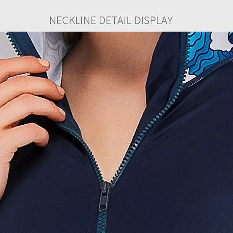 Women Wetsuit Hood Diving Suit Swimwear Full Body Snorkeling