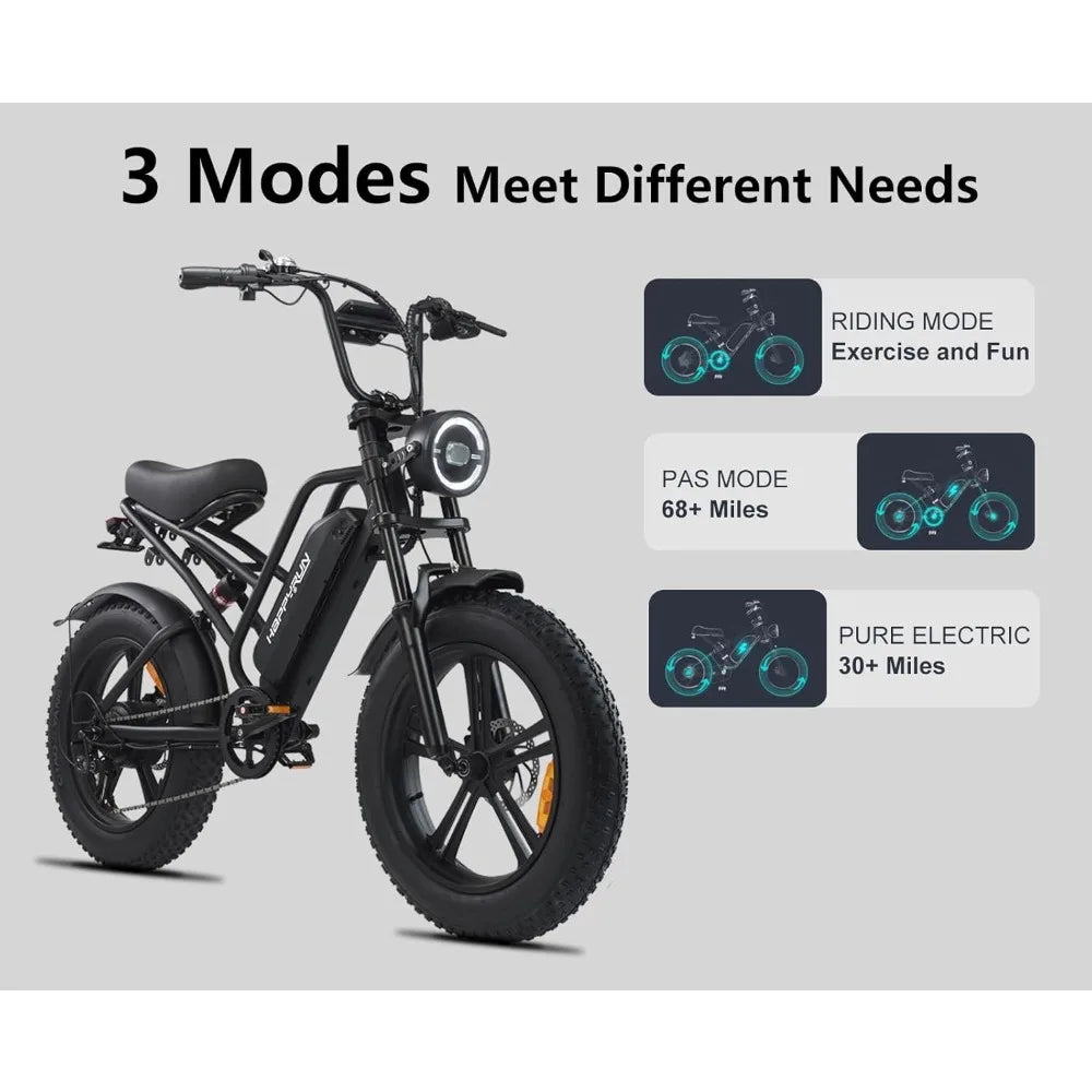 1500W Moped Style Electric Bike | Adult eBikes - 48V 18Ah Removable Battery | 60+ Mile Range