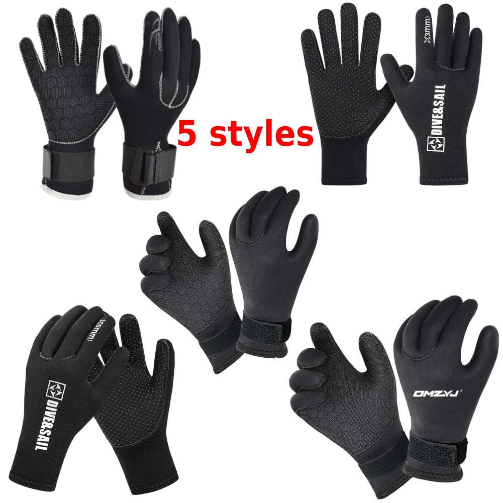 1pairs 3mm 5mm Neoprene Diving GlovesWear Resistant Underwater Swimming Gloves Snorkeling Gear