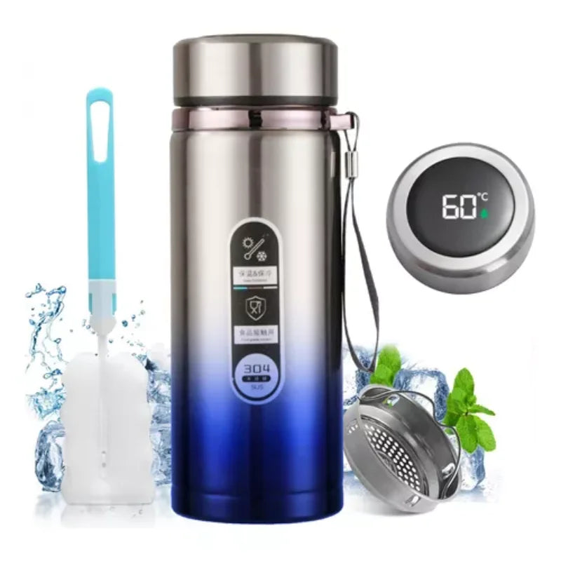 Intelligent stainless steel digital thermos bottle