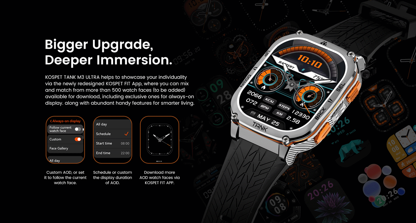 2024 Original KOSPET TANK M3 Ultra GPS Smartwatches For Men Women Smartwatc