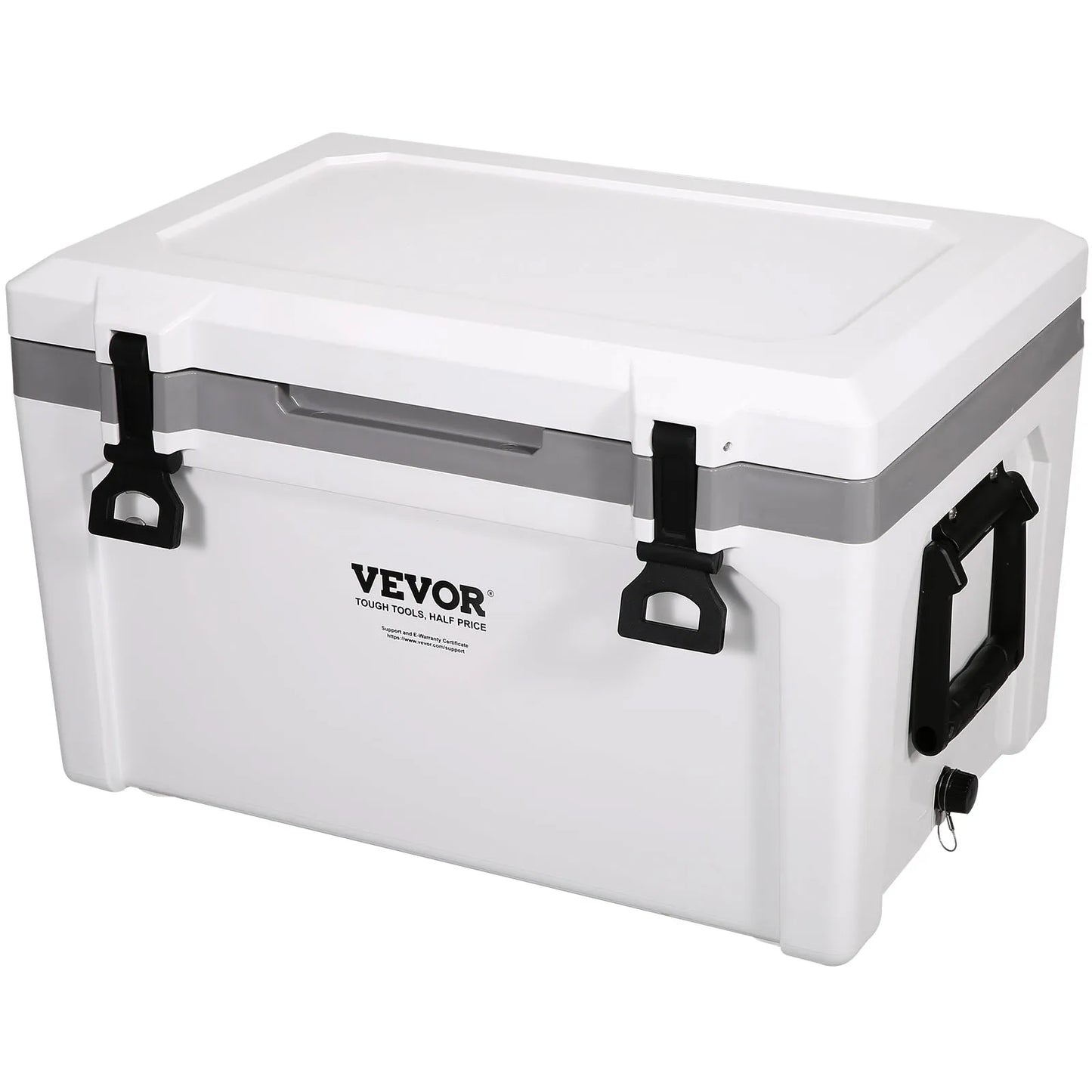 Insulated Portable Cooler, 52 qt, Holds 50 Cans, Ice Retention Hard Cooler