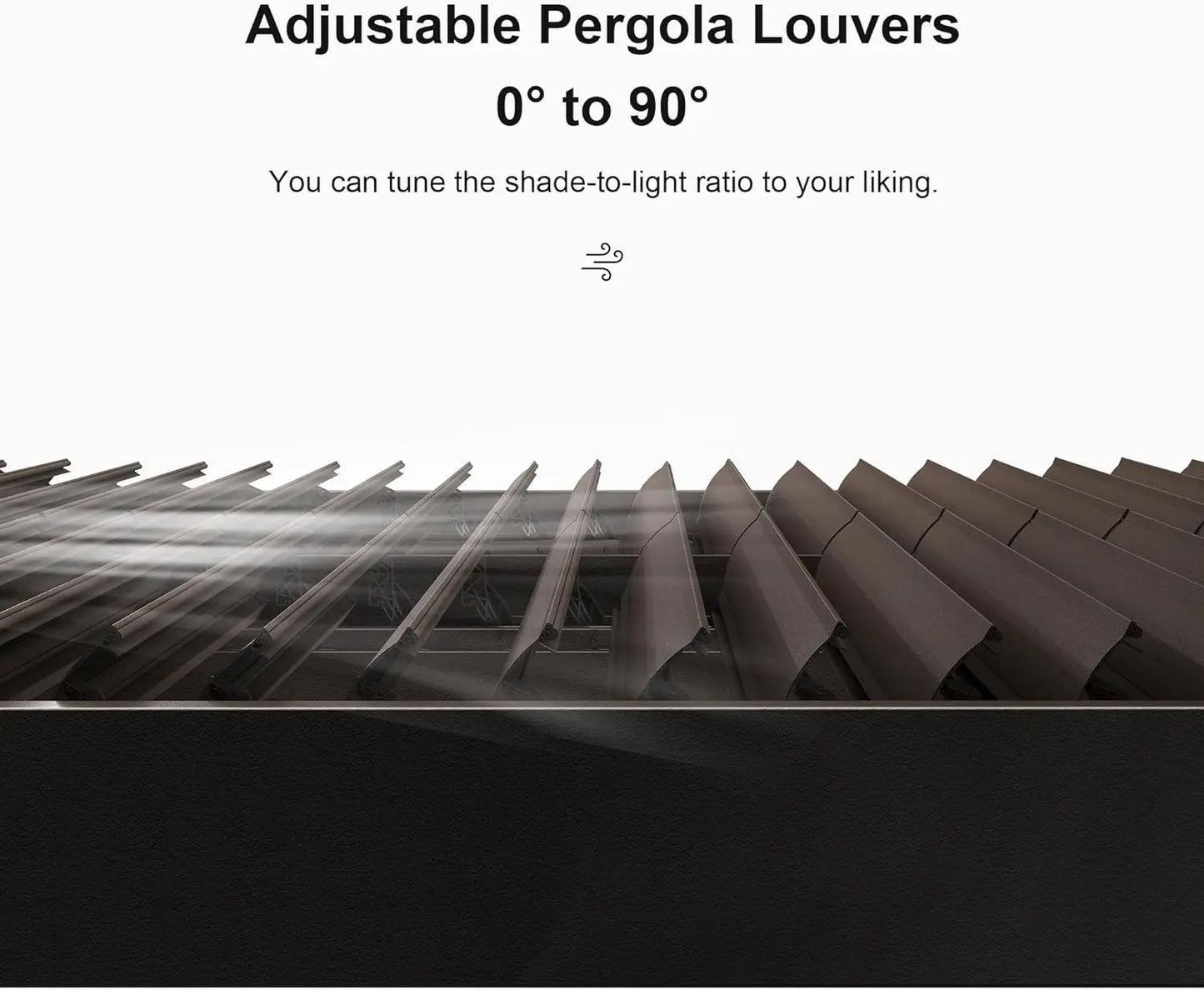 Louvered Pergola 12' × 16' Outdoor Hardtop Gazebo Sun Shade with Adjustable Canopy