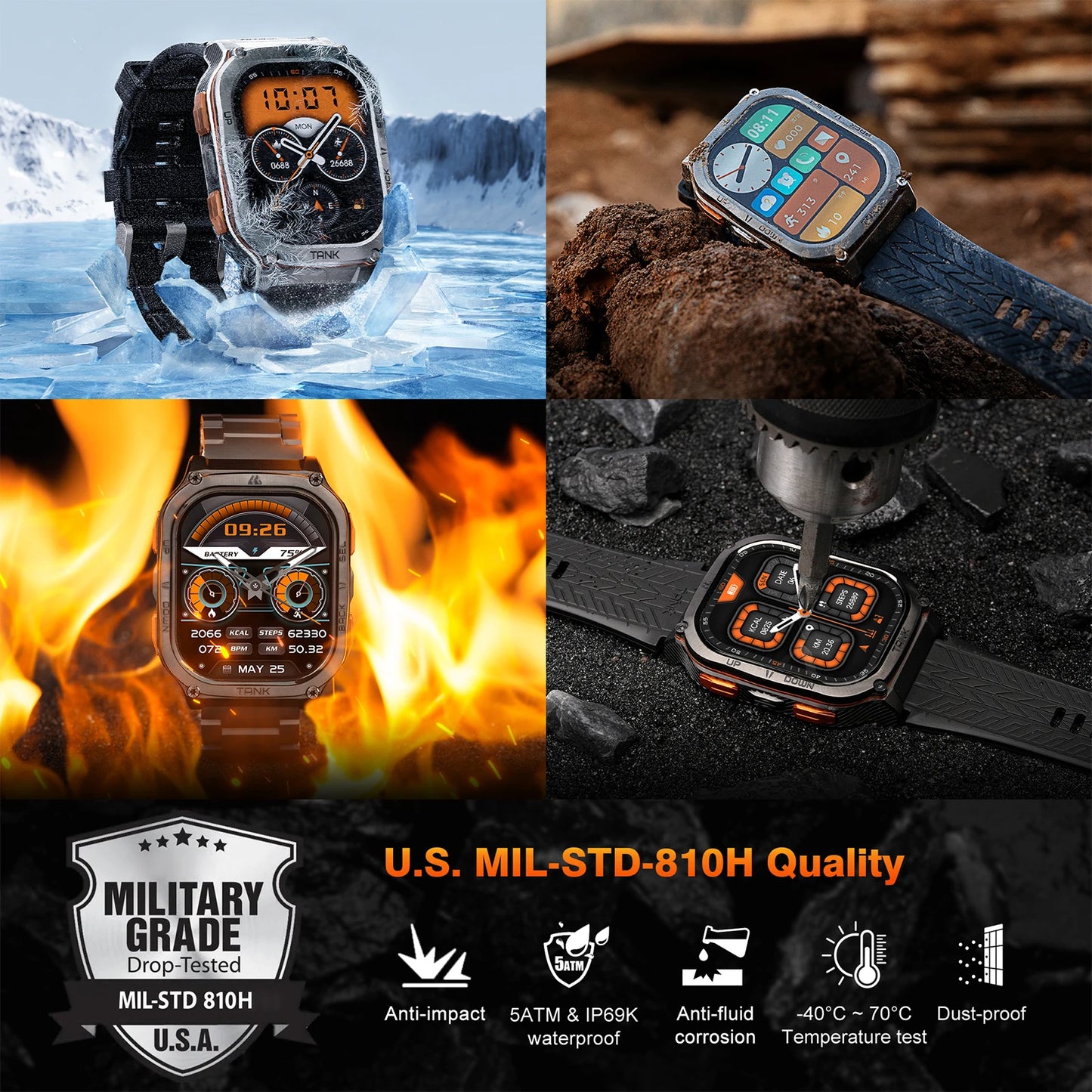 2024 Original KOSPET TANK M3 Ultra GPS Smartwatches For Men Women Smartwatc