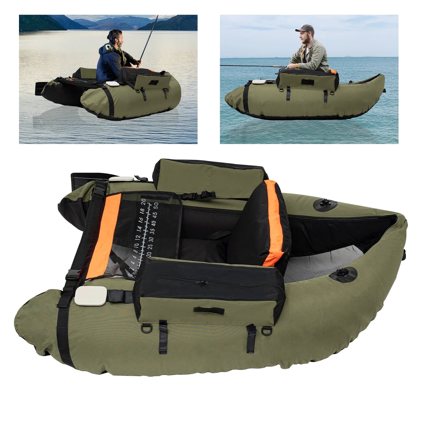 136*105CM Oxford Cloth Kayak Inflatable Fishing Boat Folding Assault