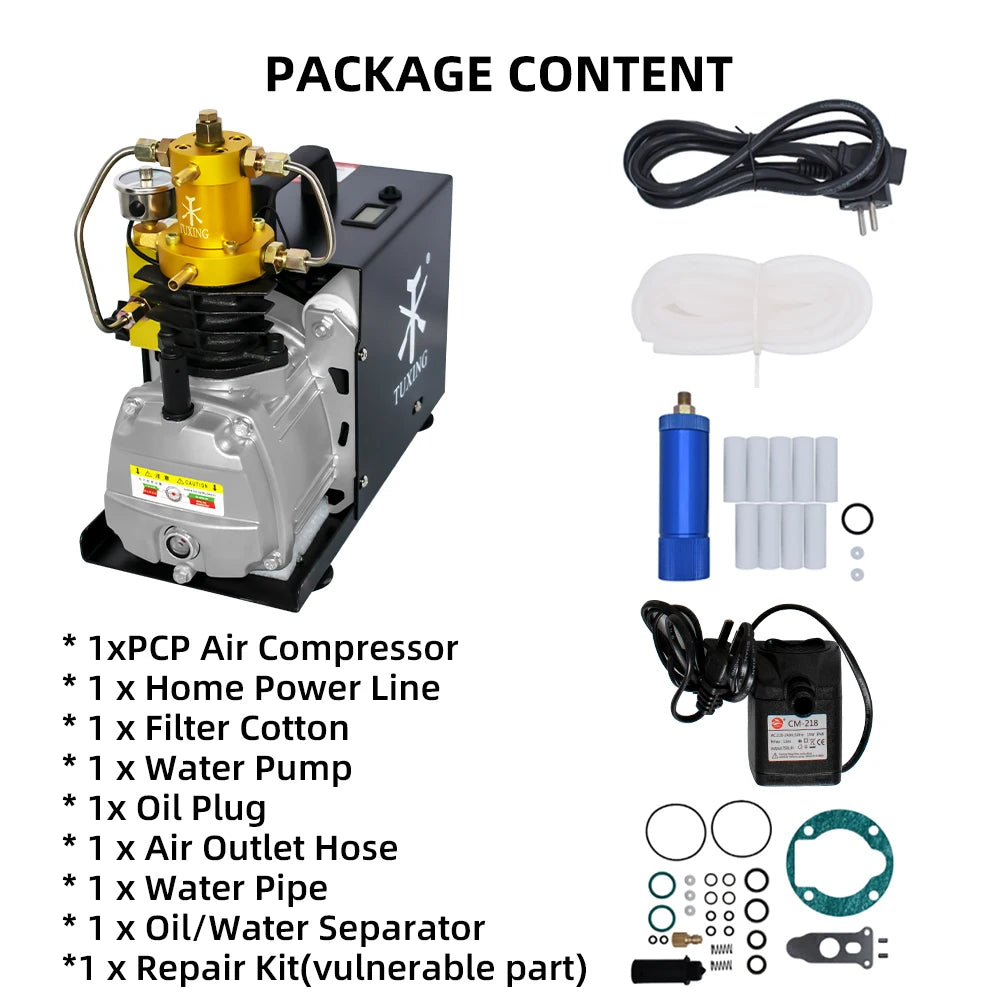 300Bar 1800W PCP Air Compressor 4500PSI Electric High Pressure