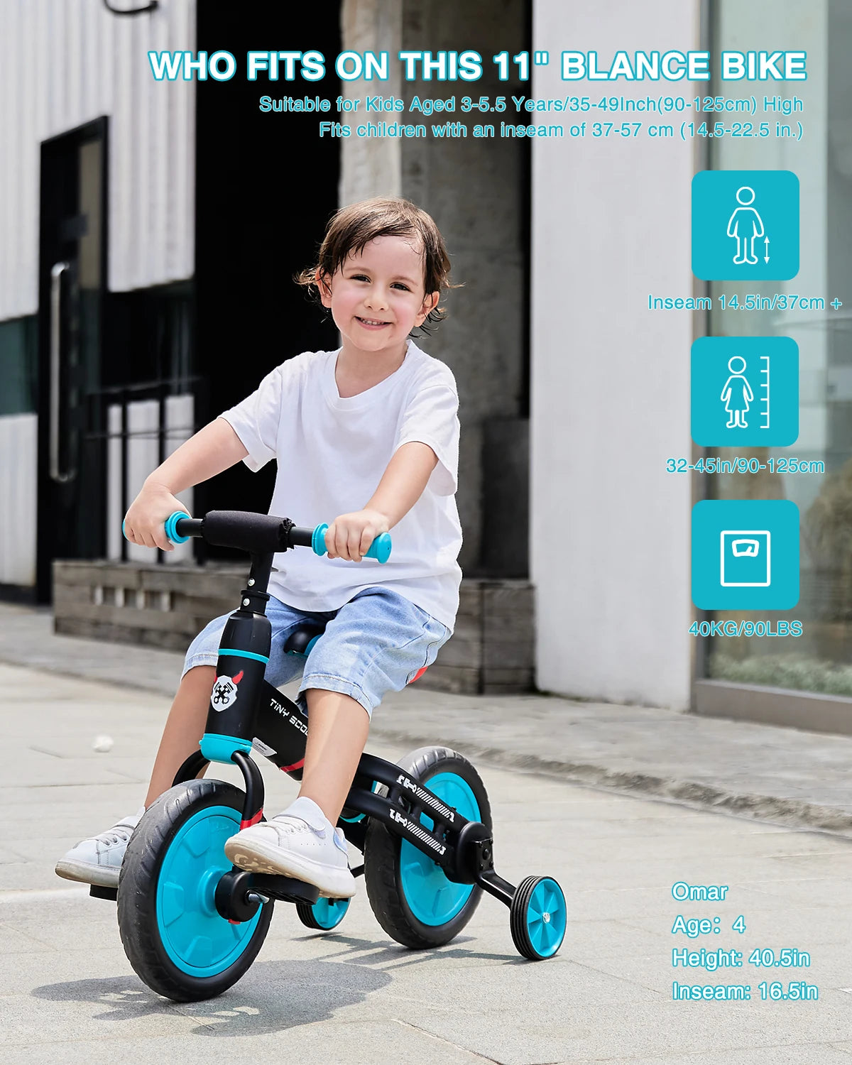 Tiny Scout Balance Bike 3 4 5 Years , 4-in-1 with Optional Support Wheels