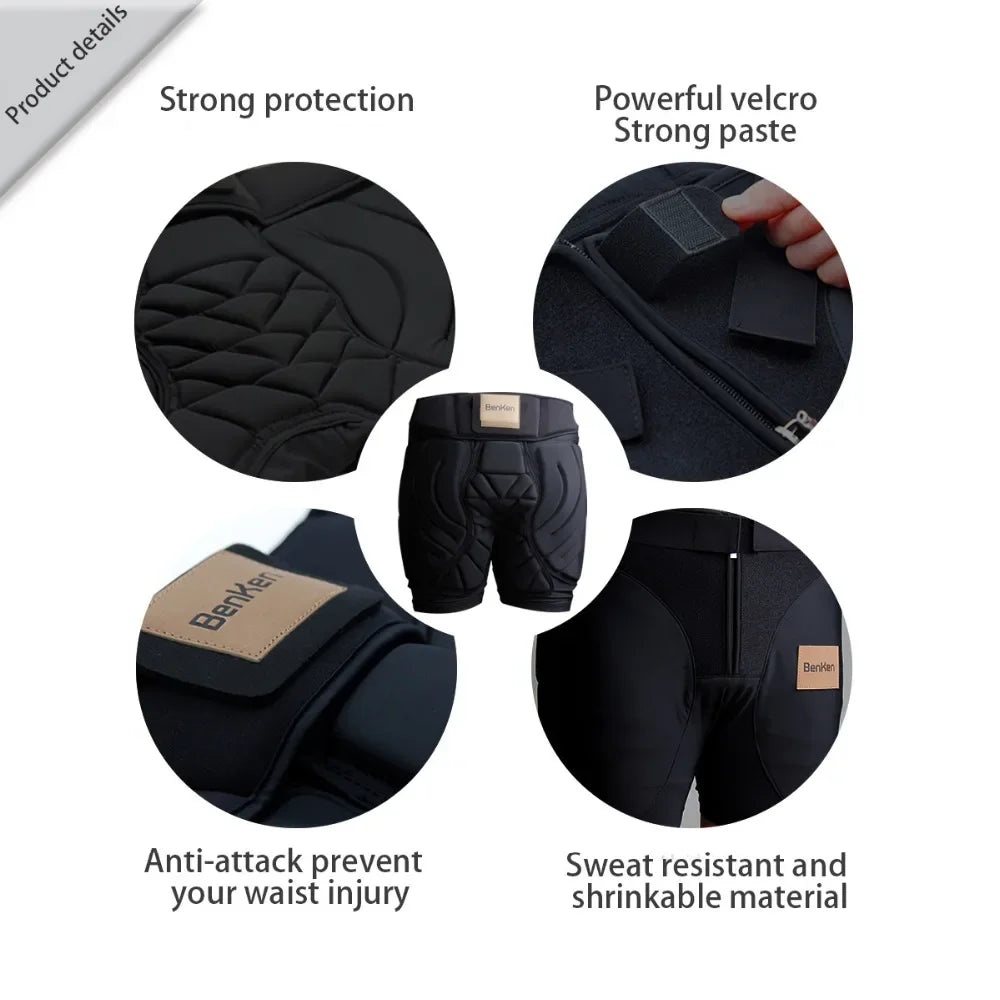 Skating Ski Butt Pads Snowboarding Impact Shorts Hip Protecto