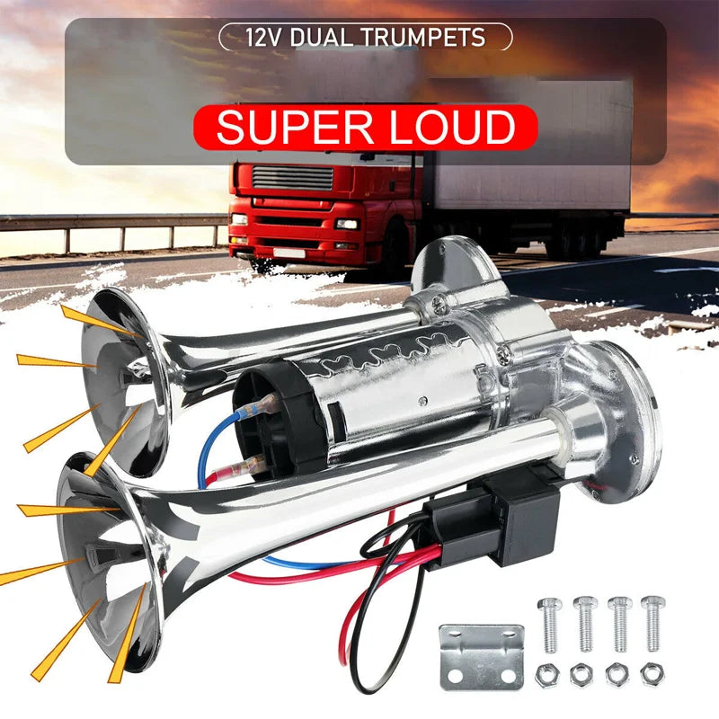 AAZRZRZ 12V Boat air horn, 600DB double horn Super loud