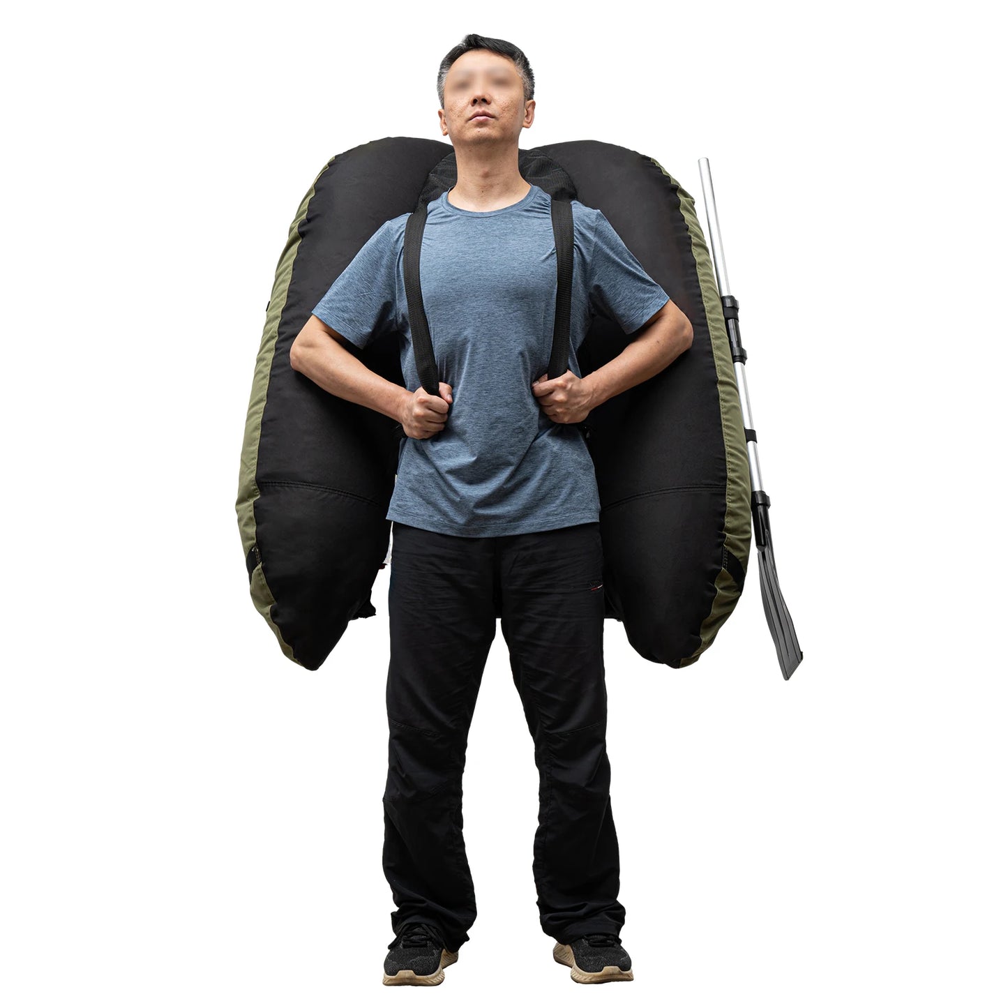 136*105CM Oxford Cloth Kayak Inflatable Fishing Boat Folding Assault