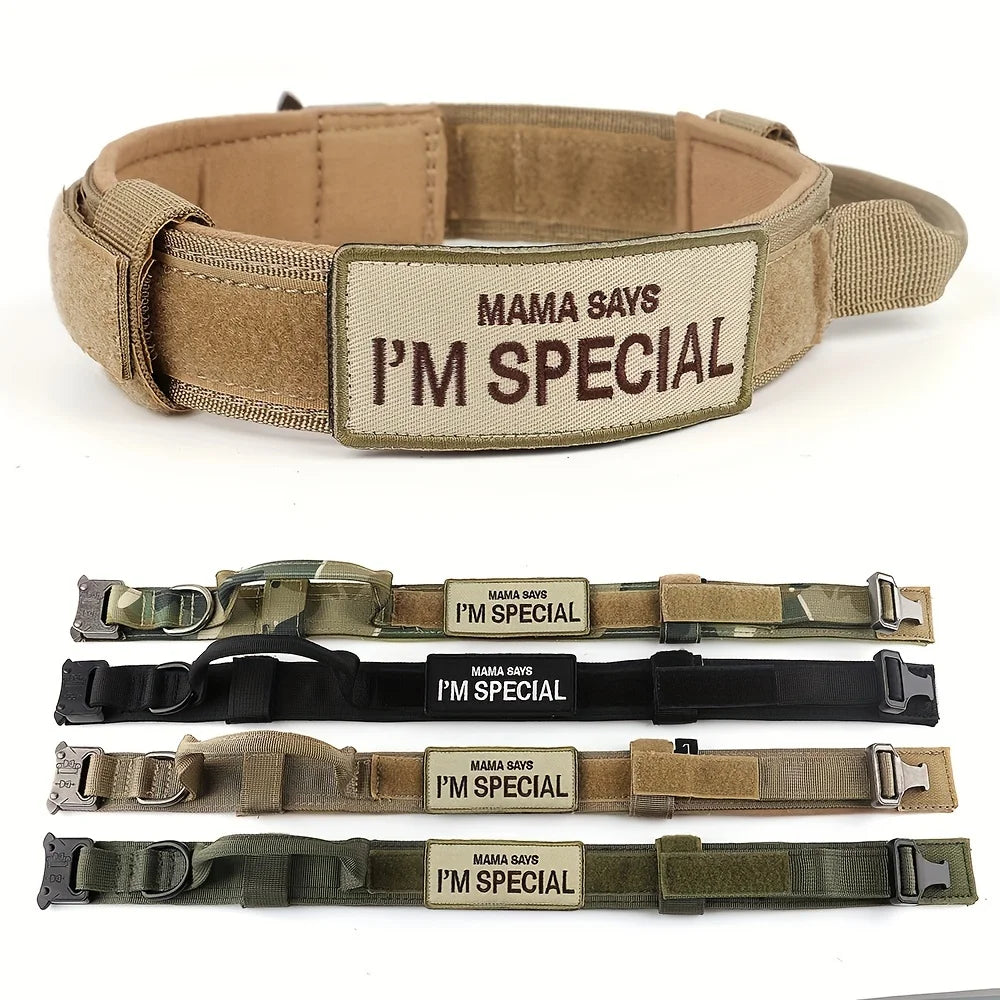 Military Large Dog Harness Collar Leash Bags Patches