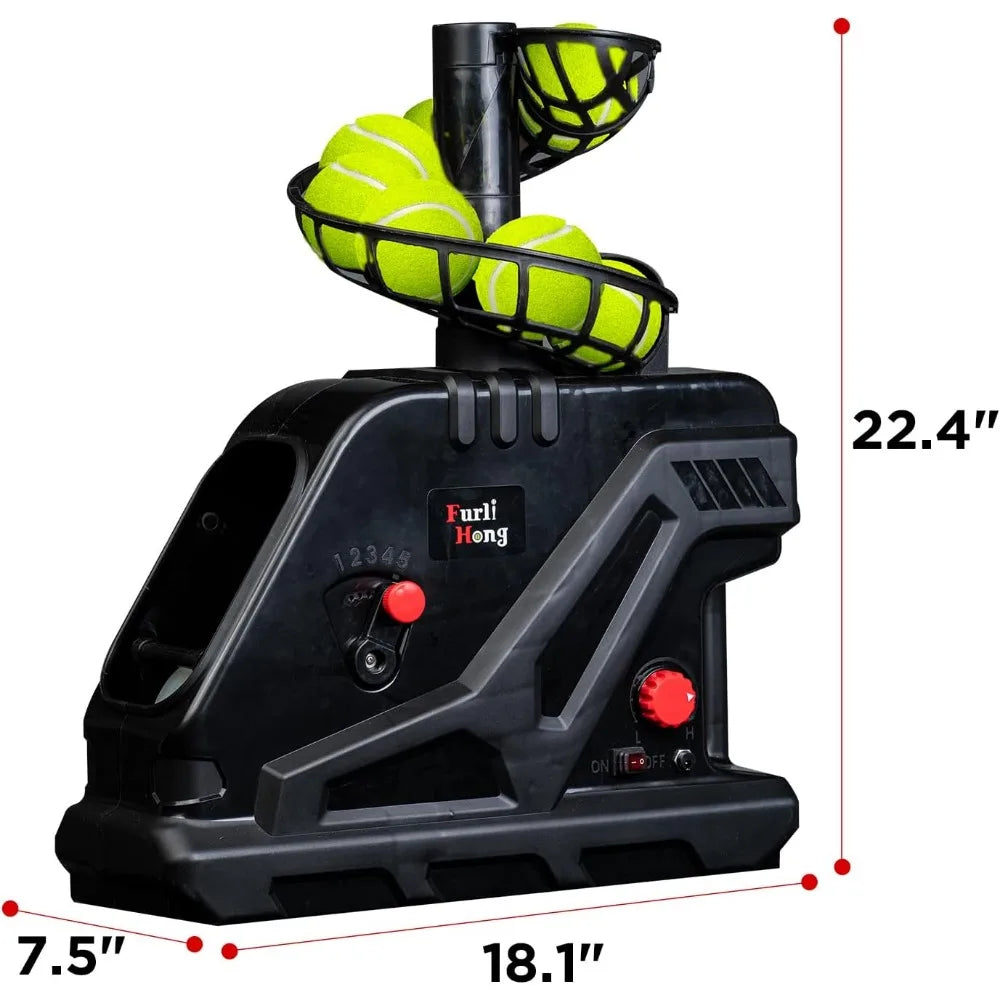 Tennis Ball Machine, Max 30 MPH, Adjustable Launching Angle and Interval
