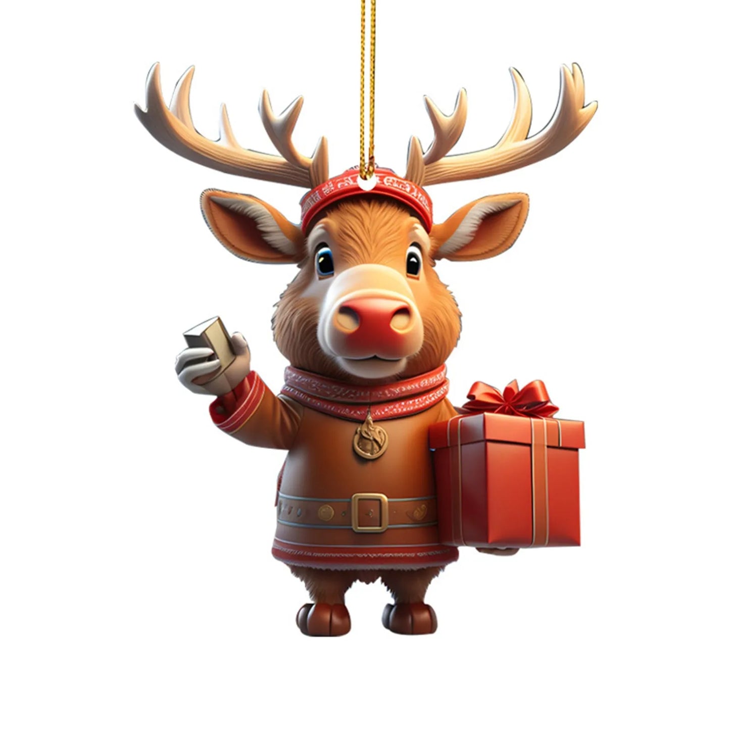 Christmas Cartoon Deer Hanging Ornament Christmas Tree Pendant