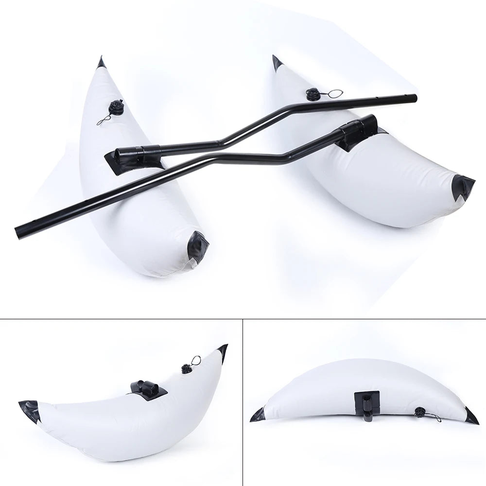 2pcs Inflatable Boat Water Buoyant Float Premium PVC Outrigger Canoe