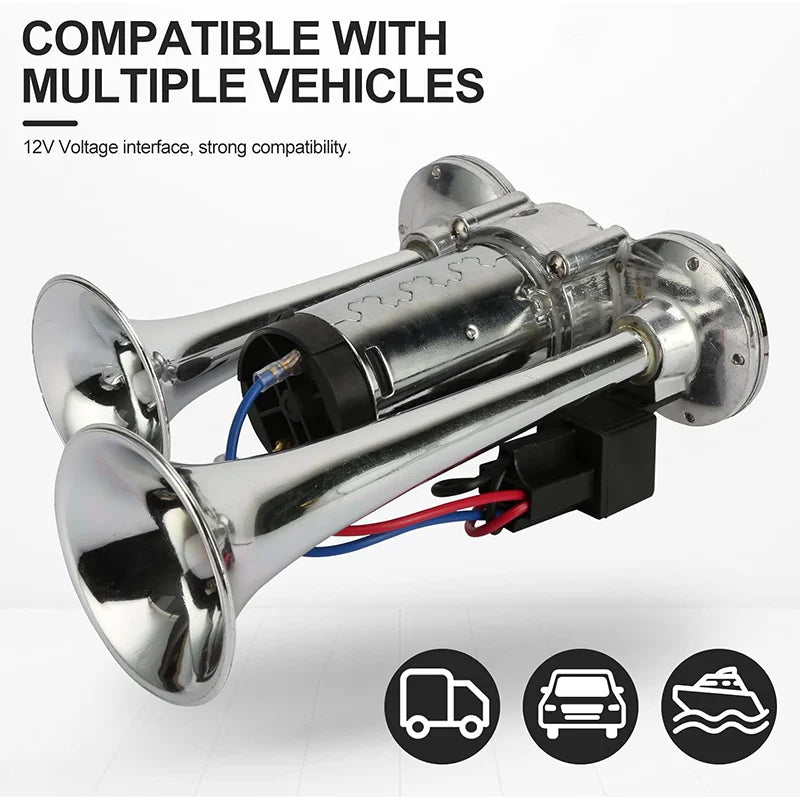 AAZRZRZ 12V Boat air horn, 600DB double horn Super loud