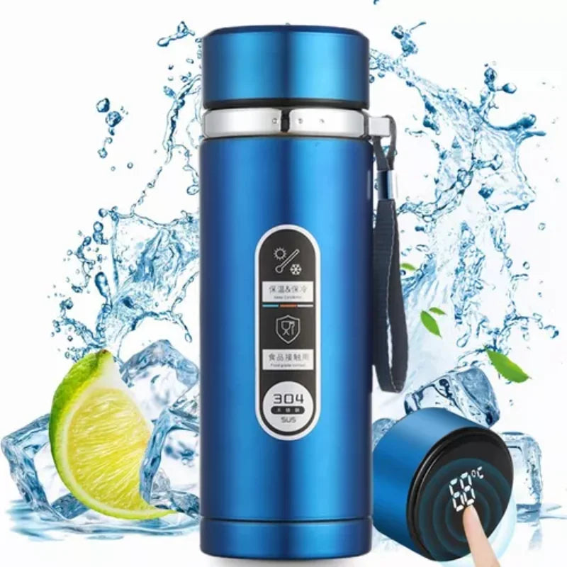 Intelligent stainless steel digital thermos bottle