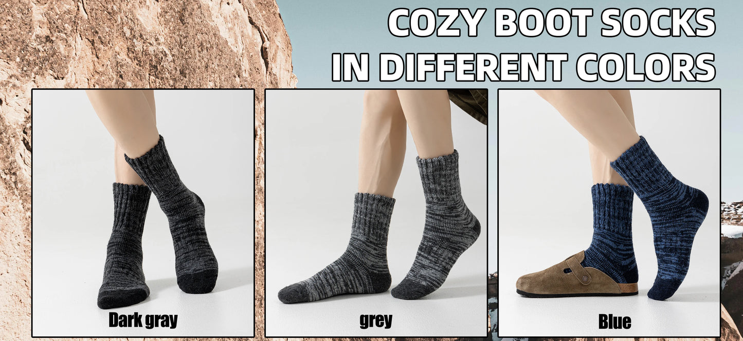 3 Pairs of Wool Warm Winter Socks Hiking Socks