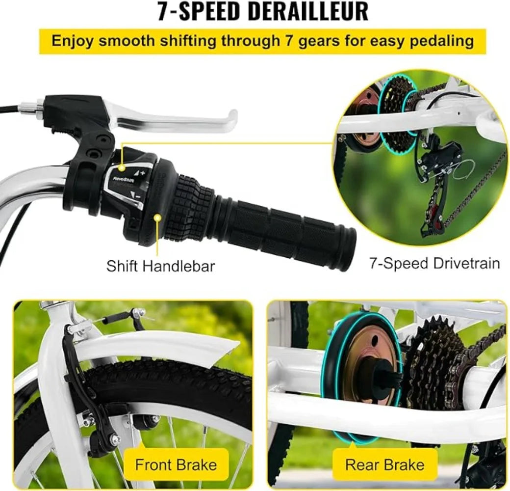 Tricycle Adult 26’’ 3 Wheel Bikes for Adults Three Wheel Bike