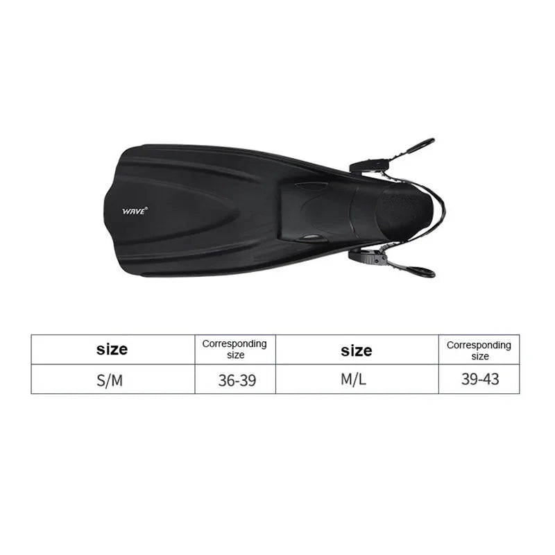 Adjustable Short Adult Snorkel Foot Swimming Flippers