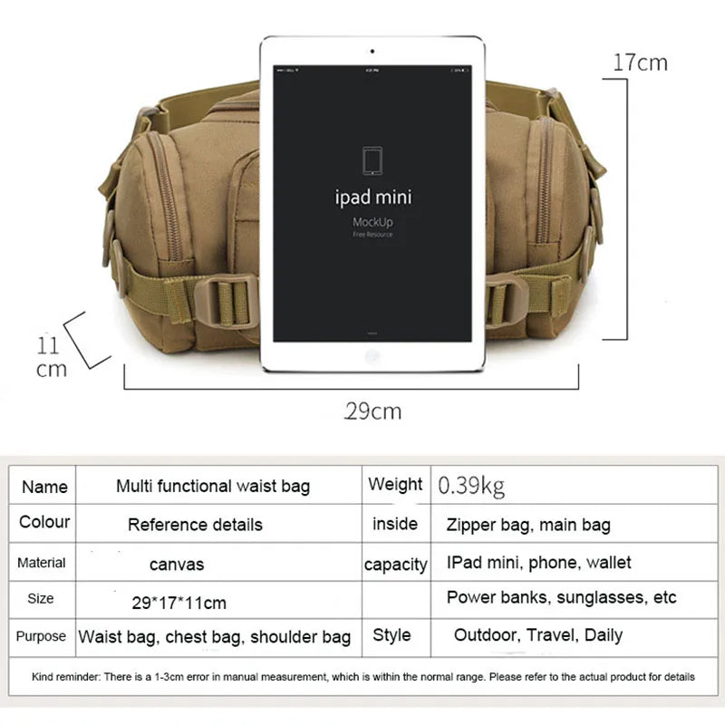 Oulylan Men Tactitcal Bag Camping Waist Chest Molle Bags