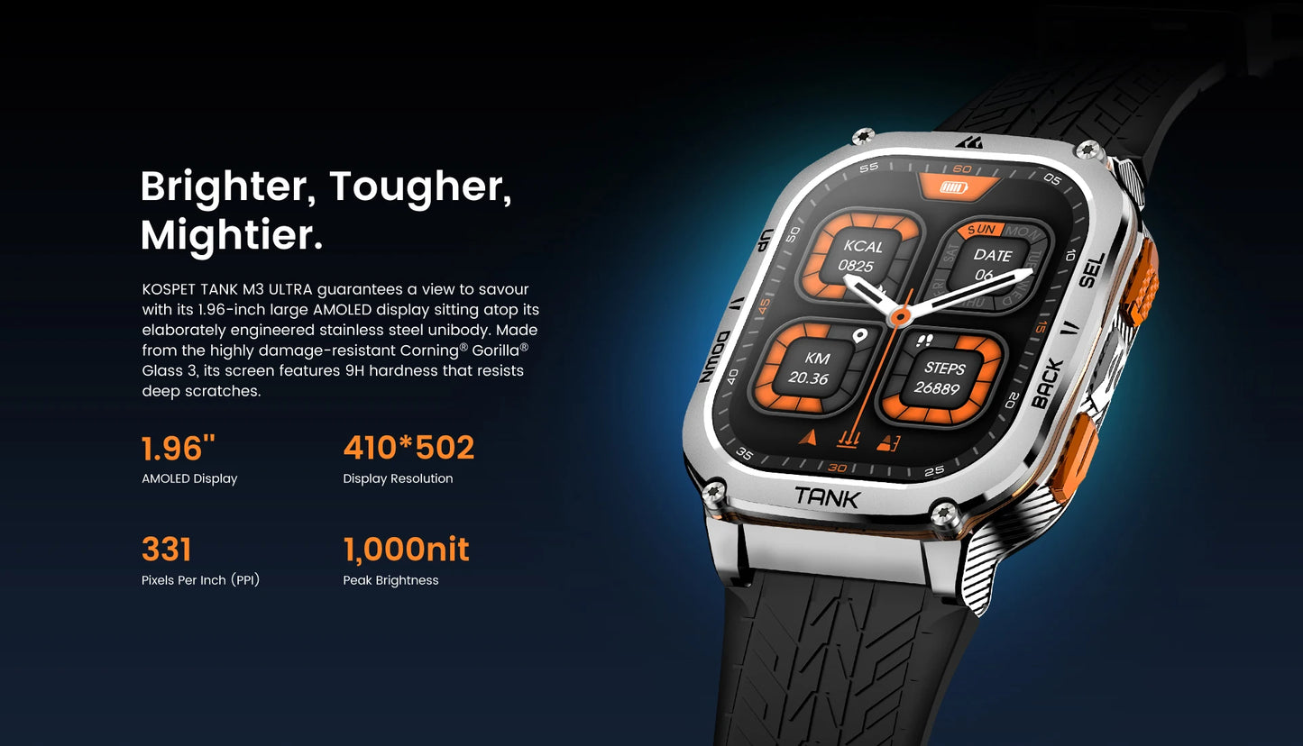 2024 Original KOSPET TANK M3 Ultra GPS Smartwatches For Men Women Smartwatc