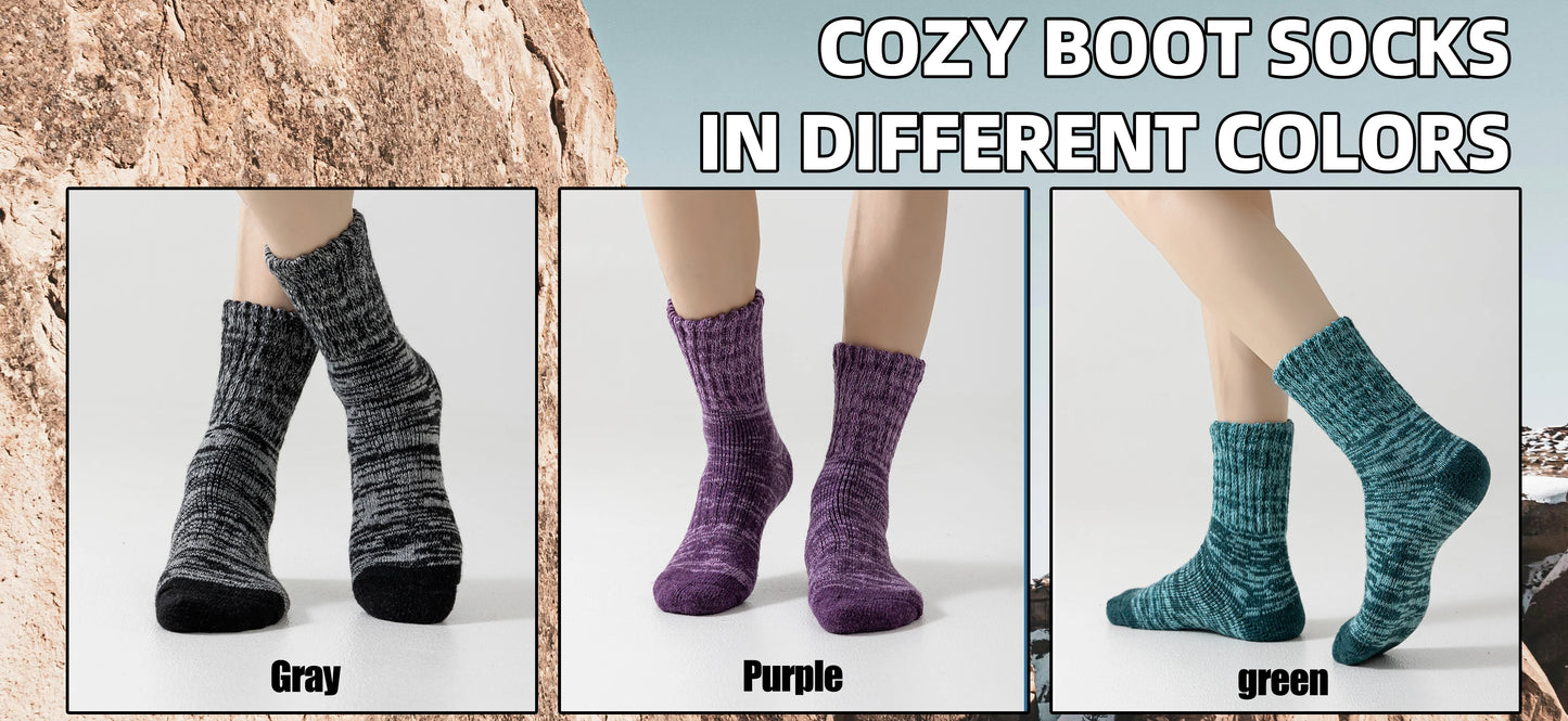 3 Pairs of Wool Warm Winter Socks Hiking Socks