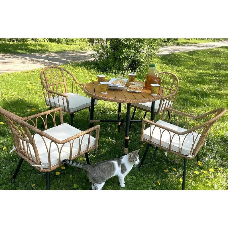 Outdoor Patio Dining Table Chair Set,Wicker