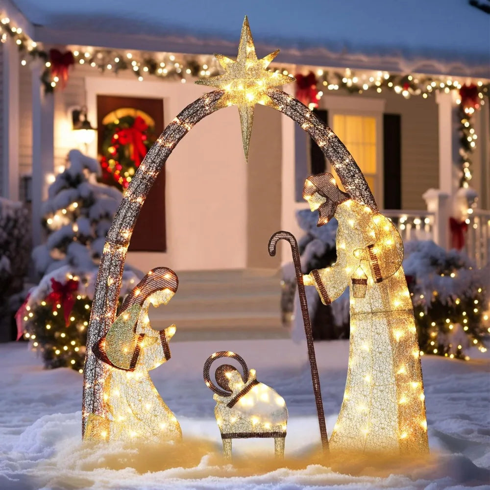 Outdoor Christmas Decorations Lighted Outdoor Nativity Set