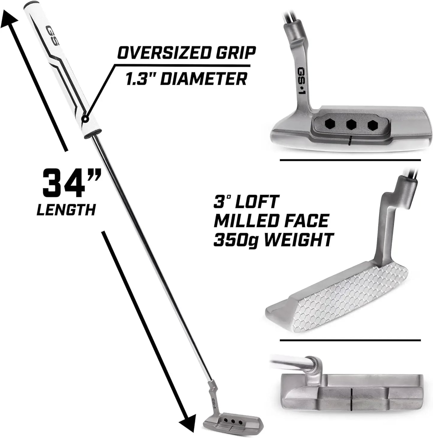 GS1 Tour Golf Putter – 34” Right-Handed Blade Putter