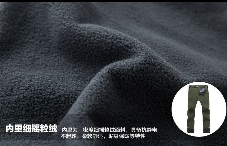 New Warm Winter Men Soft Shell Pants Travel Waterproof Outdoor