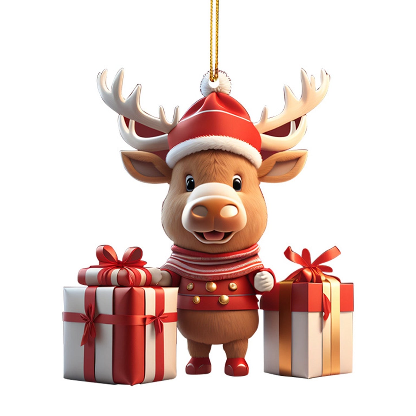 Christmas Cartoon Deer Hanging Ornament Christmas Tree Pendant