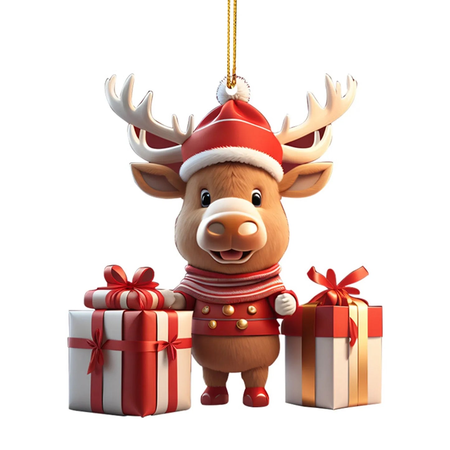 Christmas Cartoon Deer Hanging Ornament Christmas Tree Pendant