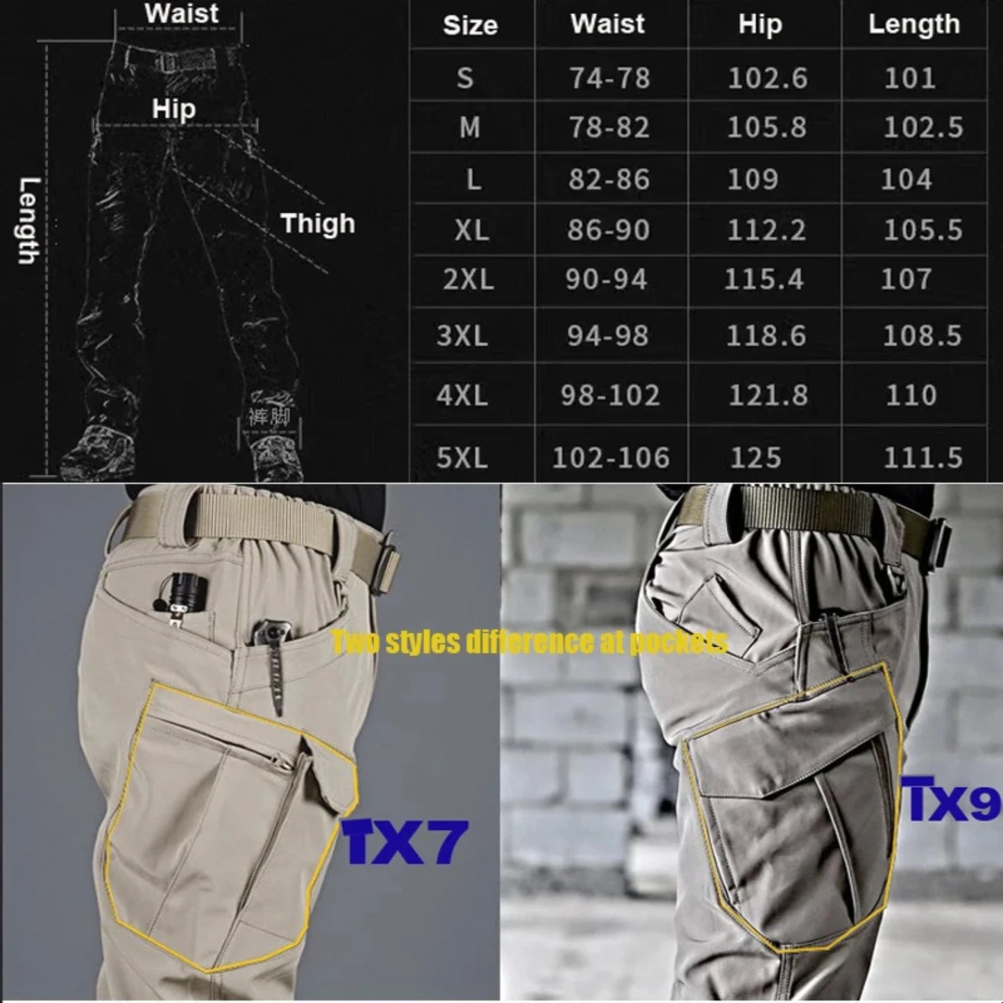Men's Tactical Combat Gargo Elastic Camping Hiking Trekking Climbing Outdoor