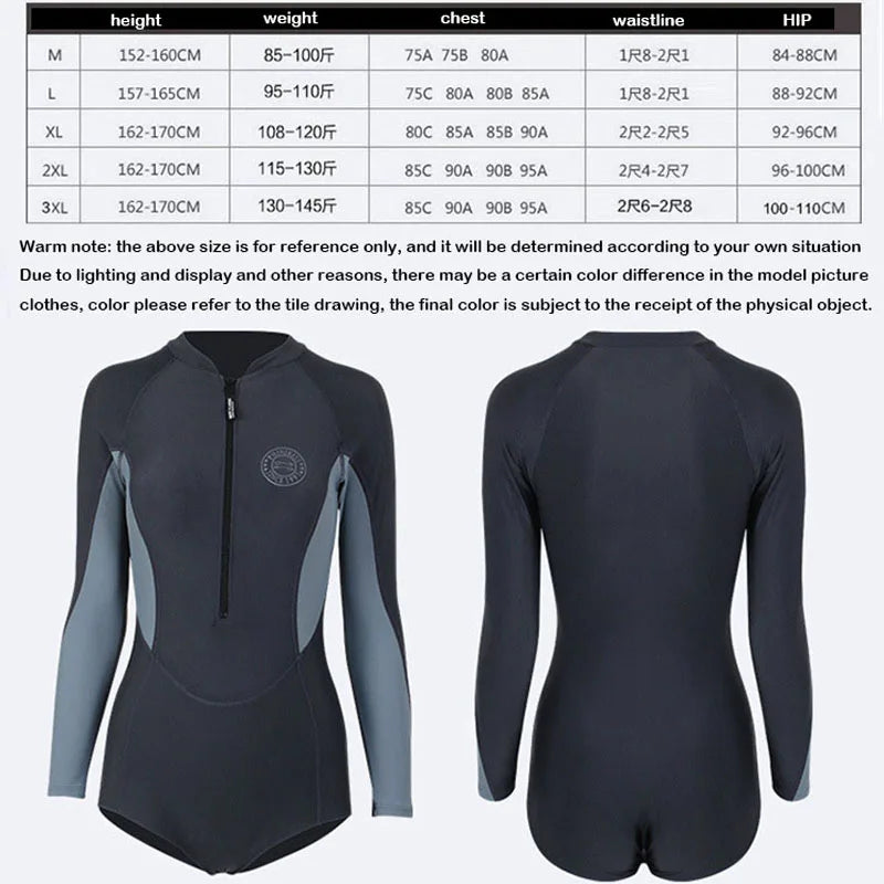 One Piece WetsuitDeep Diving Wetsuit Long Sun Protection Surfing Swimming Diving Suit