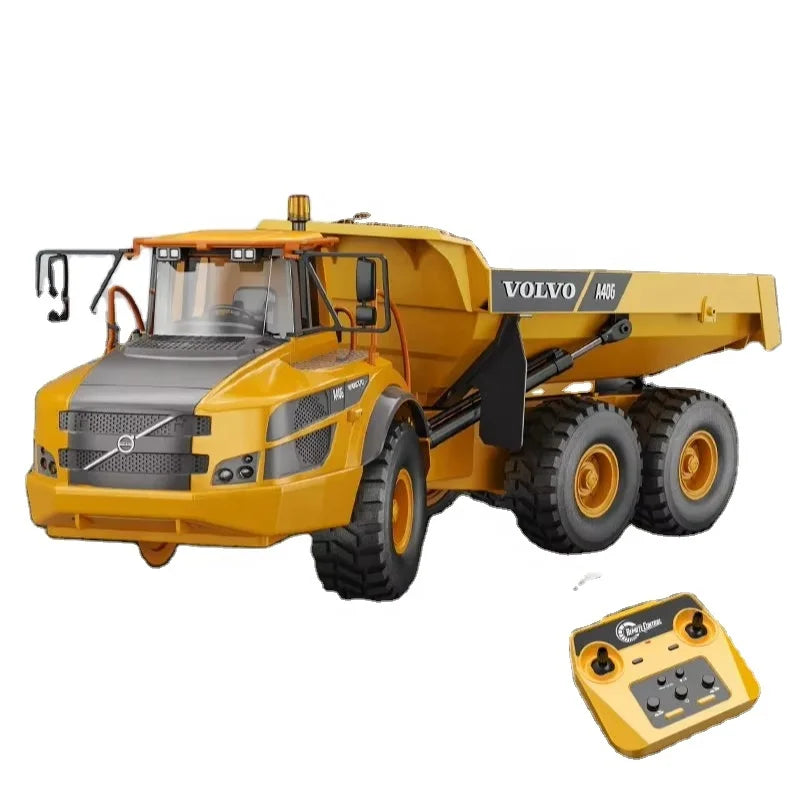 Double E Articulated Hauler Dump Truck E591-003 2.4G 1/20 6x6 Metal Self-Discharging Dump Truck Engineering Model Car