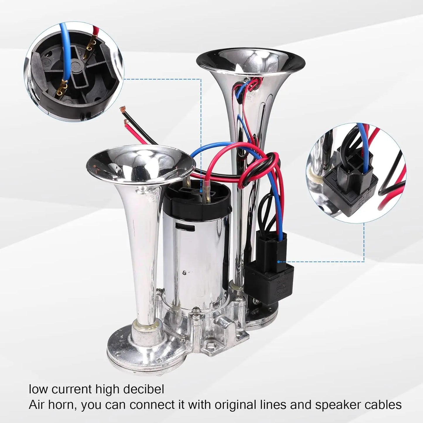 AAZRZRZ 12V Boat air horn, 600DB double horn Super loud