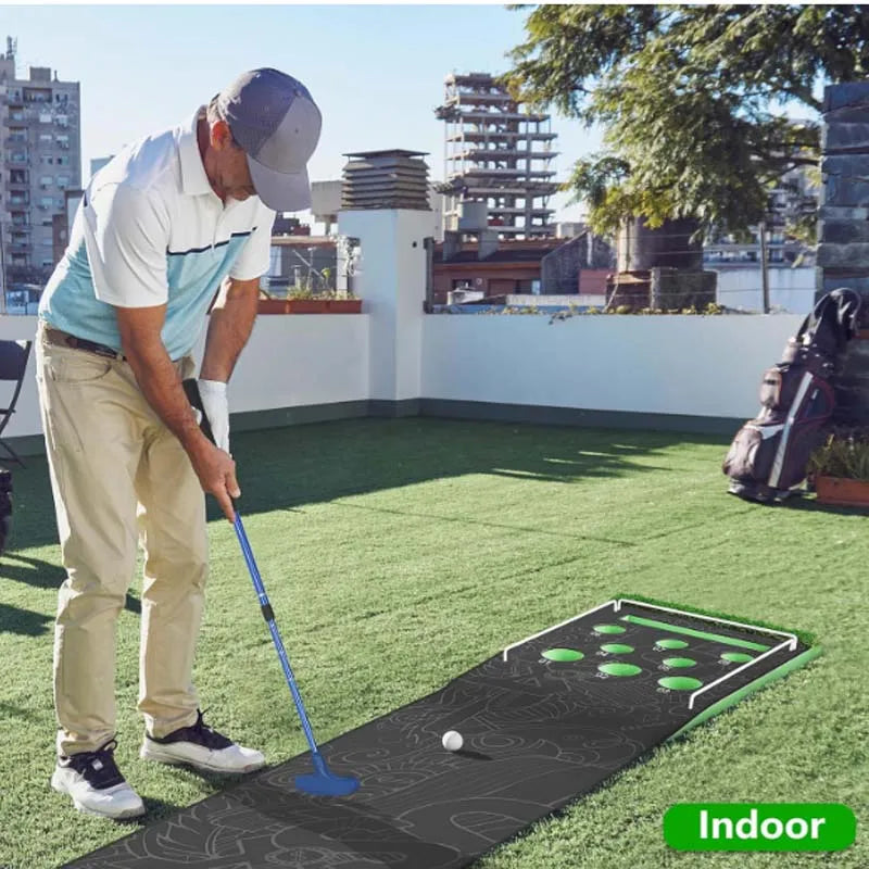 Golf Pong Putting Game Indoor Putting Green 10.1 Ft Golf Putting