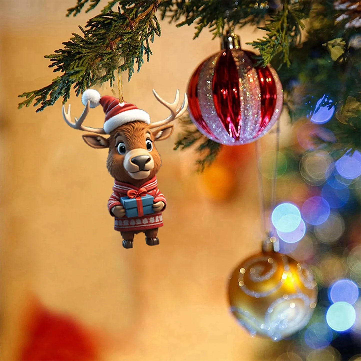 Christmas Cartoon Deer Hanging Ornament Christmas Tree Pendant