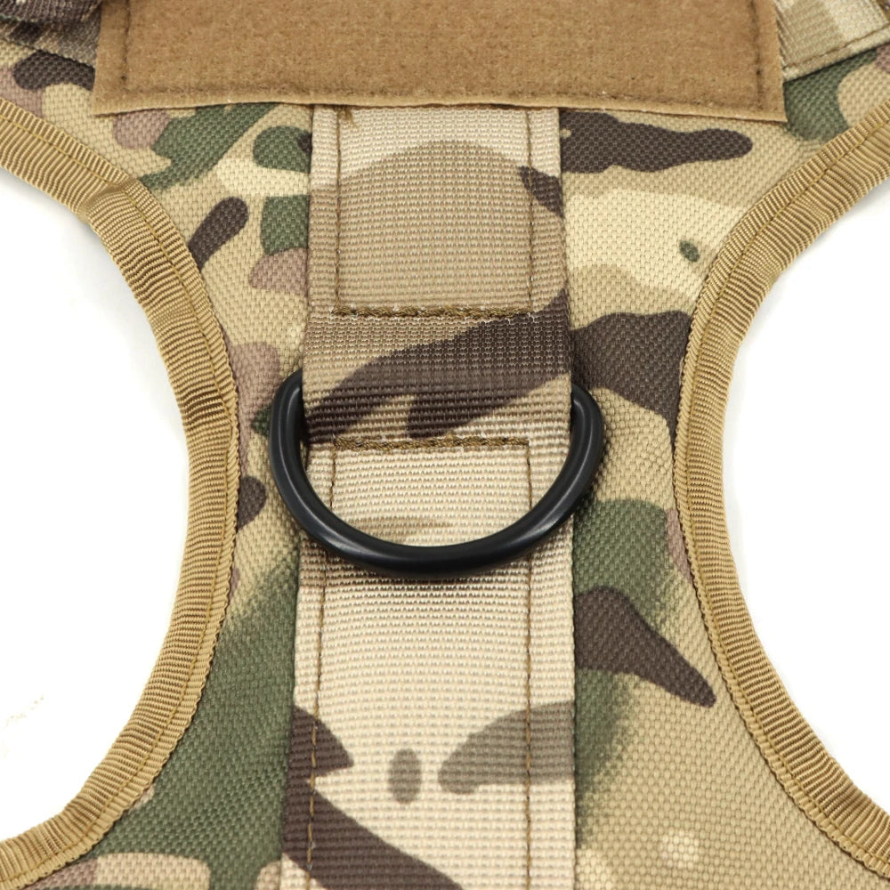 Military Large Dog Harness Collar Leash Bags Patches