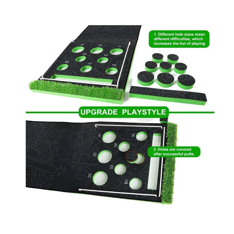 Golf Pong Putting Game Indoor Putting Green 10.1 Ft Golf Putting