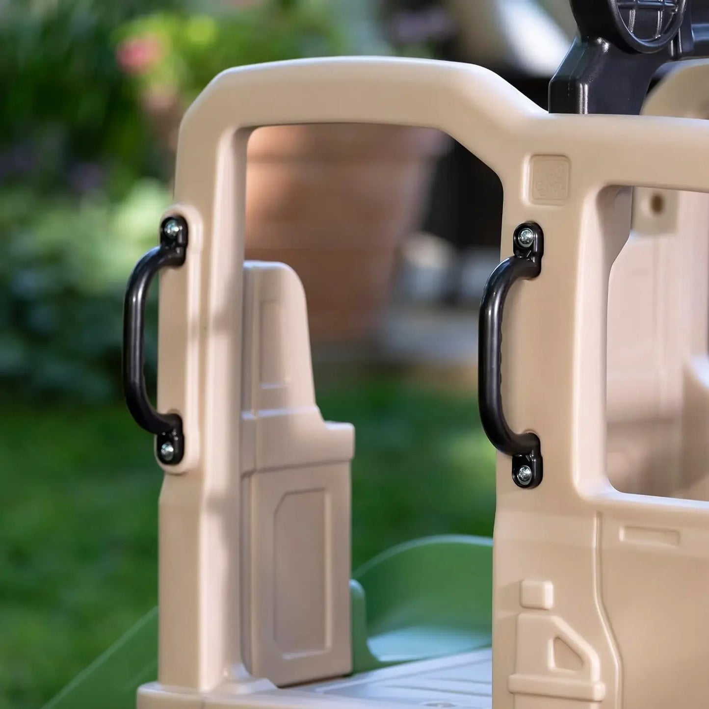 Safari Truck Climber Playset for Kids, Slide, Climbing Wall, Steering Wheel, and Binoculars,